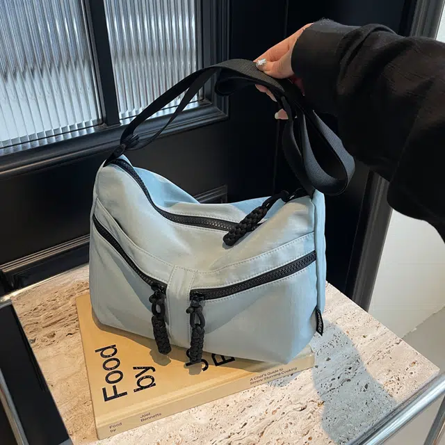 雅鹿 休闲秋冬季时尚百搭通勤质感 尼龙 单肩包 女款 黑色/米白色/蓝色