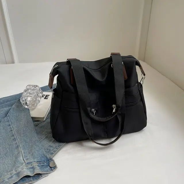 雅鹿 百搭上班通勤 高级时尚可单肩可斜挎 帆布 帆布包手提包 女款 黑色/卡其色/白色