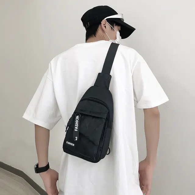 雅鹿 拉链开合休闲简约 尼龙 胸包斜挎包 男款 迷彩蓝/迷彩黑/灰色/黑色/蓝色