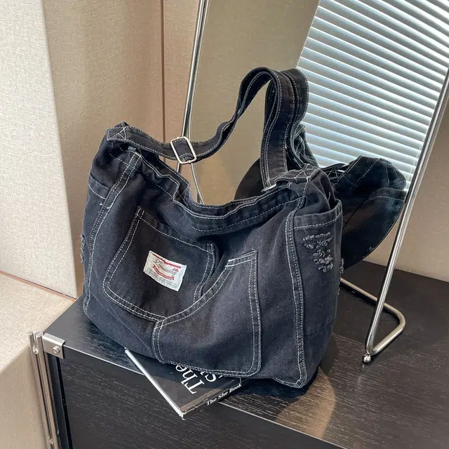 雅鹿 简约轻便通勤休闲百搭 牛仔布 单肩包 女款 黑色/浅蓝色/深蓝色