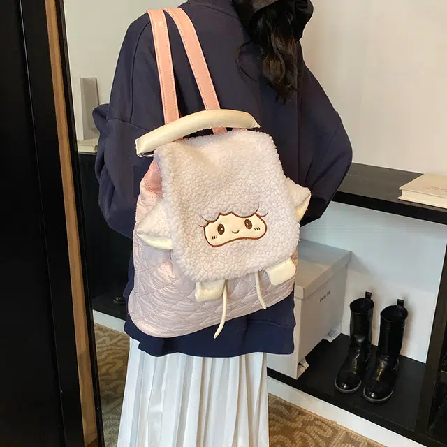雅鹿 可爱卡通多功能 棉 双肩包 常规 女款 多色