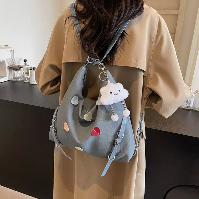 雅鹿 小众休闲简约日常通勤时尚百搭 布 单肩包 女款 黑色/米白色/蓝色/卡其色