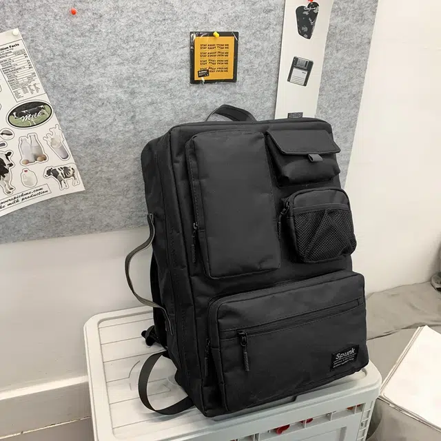 雅鹿 工装机能风大容量主袋多个副袋可单肩可手提 牛津布 双肩包 男女同款情侣款 黑色/白色/灰色/绿色