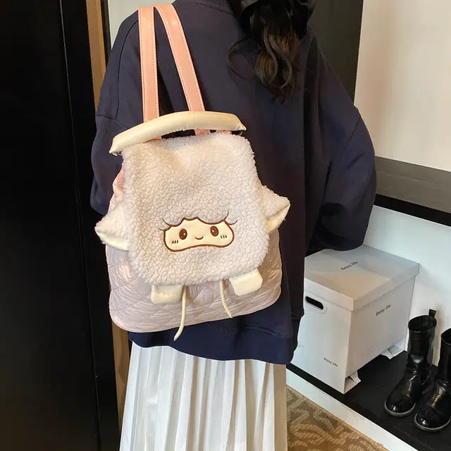 雅鹿 可爱卡通多功能 棉 双肩包 常规 女款 多色