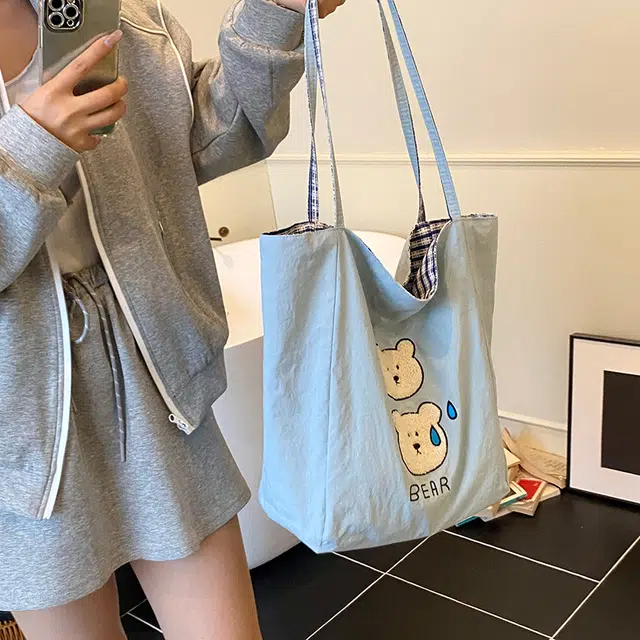 布依诺 可爱流汗小熊时尚上课百搭 牛津布 单肩包 女款 多色