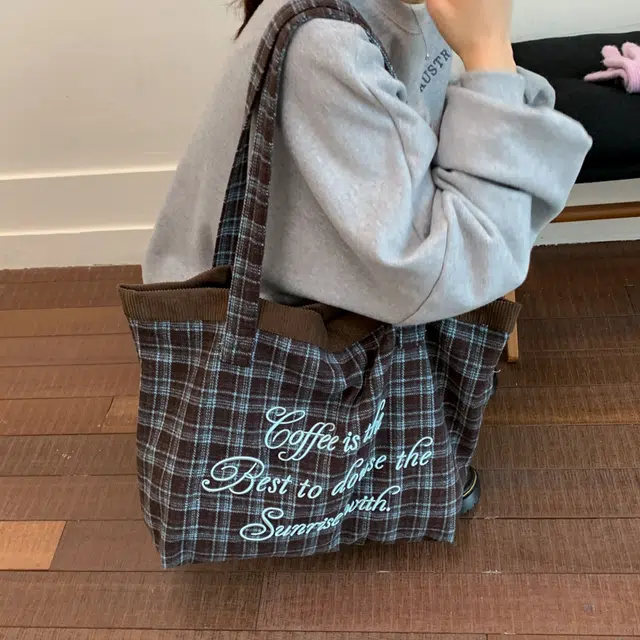 布依诺 复古盐系慵懒风格纹通勤 布 托特包单肩包 常规 女款 多色