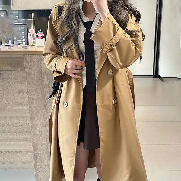 冰淇淋与鲸 纯色长袖衬衫百褶裙大衣休闲套装 女款