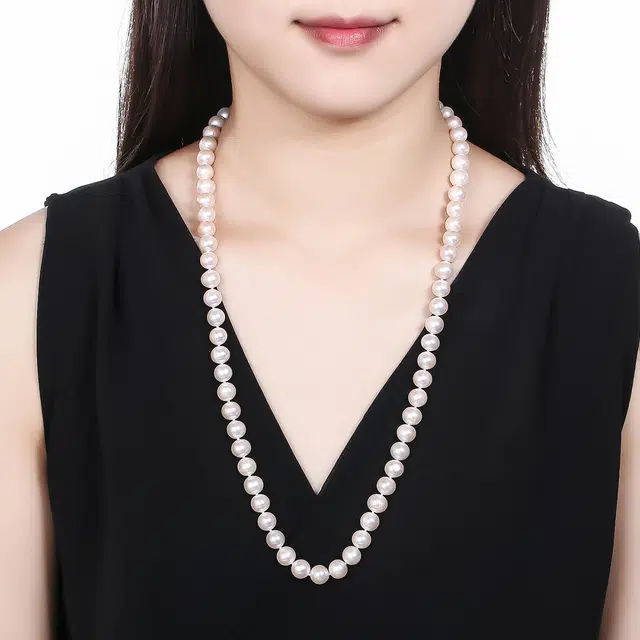 珍珠皇后 长链 近圆 淡水珍珠 珍珠项链 女款