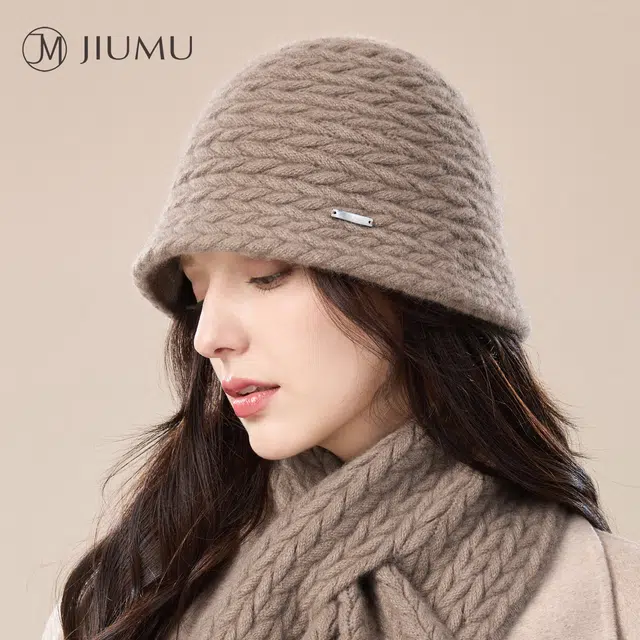 玖慕 保暖护耳 山羊绒 绒线帽 女款