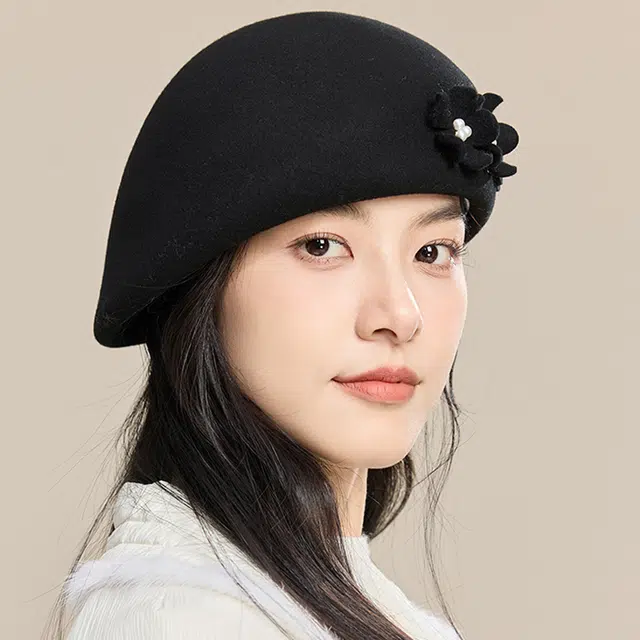 玖慕 复古千金礼帽显脸小八角报童帽韩系画家帽 绵羊毛 贝雷帽 女款