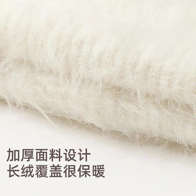 玖慕 帽子秋冬韩百搭加厚保暖长绒护耳针织毛线月子冷帽 羊驼毛 绒线帽 女款