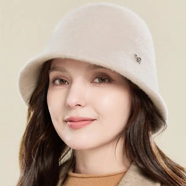 玖慕 加厚保暖 绵羊毛 渔夫帽 女款