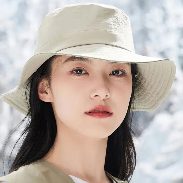玖慕 全脸露营登山防紫外线大檐户外太阳帽子 锦纶 防晒帽 女款