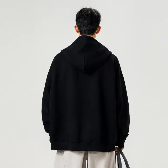 而度 美式复古字母印花宽松廓形质感面料潮流穿搭刚需连帽卫衣 男女同款