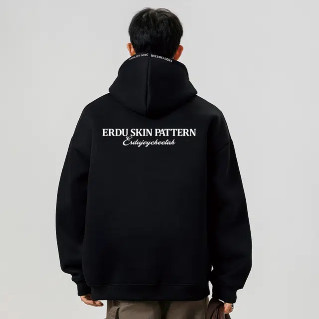 而度 豹纹字母印花国潮小众设计质感拉满宽松版型情侣款百搭连帽卫衣 男女同款