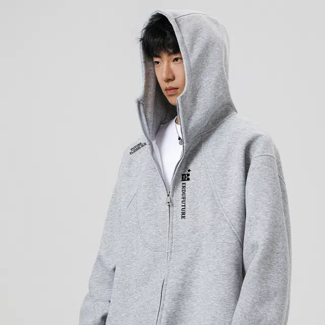 而度 美式复古蝴蝶印花拉链质感工艺拉满小众高级感潮牌连帽卫衣 男女同款