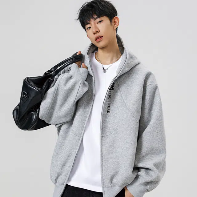 而度 美式复古蝴蝶印花拉链质感工艺拉满小众高级感潮牌连帽卫衣 男女同款