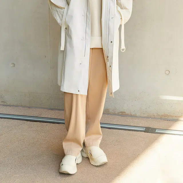 速写 春夏季 纯色拉链直筒日常简约通勤棉宽松阔腿西装裤长裤休闲裤 男款 卡其色黑色