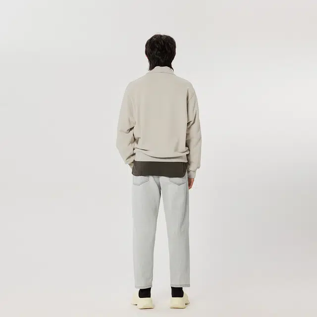 速写 复古运动半拉链翻领宽松棉质卫衣 男女同款