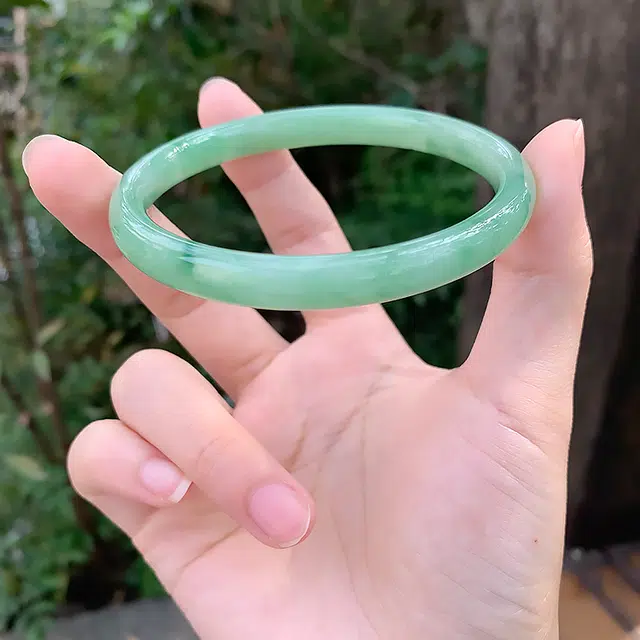 正大福 蒹葭苍苍 国风清新冰清玉洁清冷古风日常通勤汉服旗袍高级感叠戴美人镯 琉璃 手镯 女款