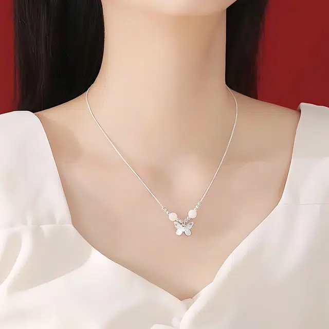 【蝶舞翩翩】 正大福 优雅梦蝶 新中式国风清冷古典温婉如意转运珠蝴蝶设计轻奢平安精致素雅吉祥如意首饰#好运 菩提子/菩提籽 项链 女款