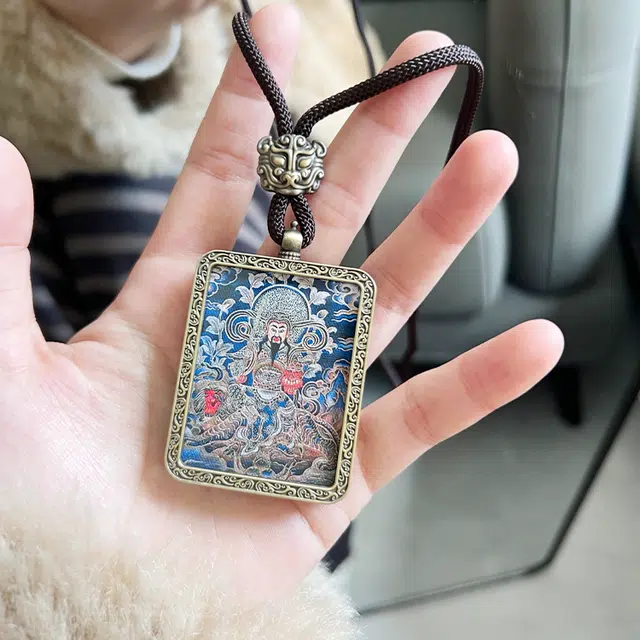 正大福 财运滚滚 鸿运满满新中式复古国潮财神诸事顺利藏式助你光速上岸复古好运 琉璃 项链 男女同款情侣款