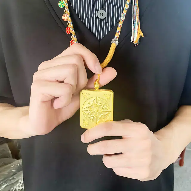 【财源滚滚】 正大福 五路财神前世今生 文创藏式新中式复古国潮唐卡扎基拉姆一帆风顺平安喜乐上岸复古编绳# 琉璃 项链 男女同款情侣款