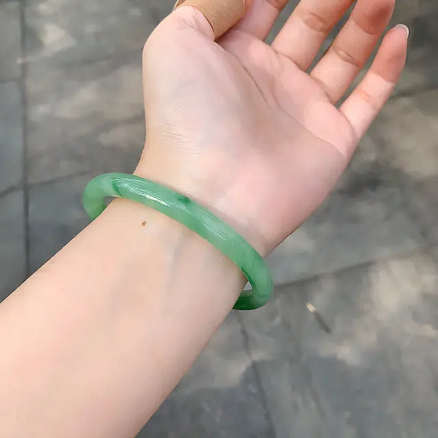 正大福 蒹葭苍苍 国风清新冰清玉洁清冷古风日常通勤汉服旗袍高级感叠戴美人镯 琉璃 手镯 女款