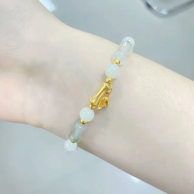 【赠手机贴】 华髻 有你竹够 新中式国风浪漫小清新天灭轻奢精致古典温柔转运 玉髓 手串 男女同款情侣款