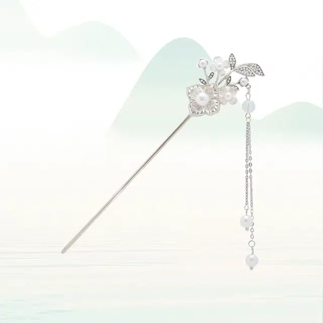 华髻 新中式国风铃兰花古风步摇汉服簪子发钗流苏旗袍盘发钗子 发簪 女款