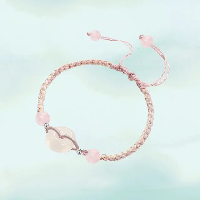 华髻 平安扣 轻奢小众精致 手工编织新中式国潮清冷感  幸运福高级感 合金 手链 男女同款情侣款