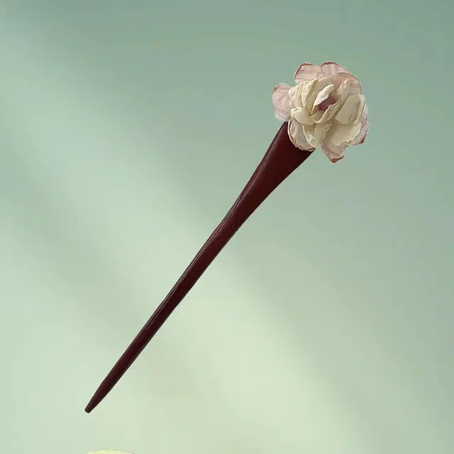 华髻 新中式复古中国风优雅温柔风火烧花朵气质高级感古风旗袍汉服后脑勺盘发 发簪 女款