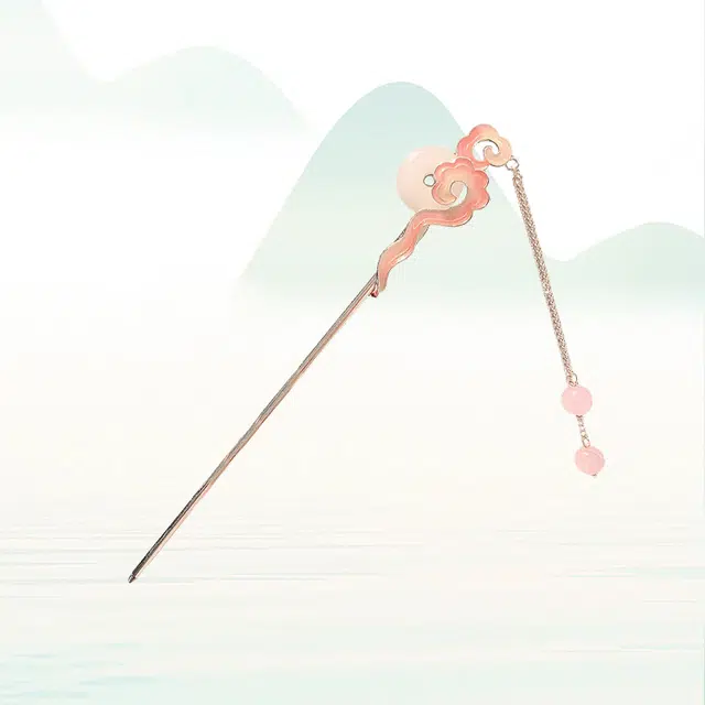 华髻 祥云流苏发簪女款新中式祥云平安扣流苏发簪古风气质高级感簪子复古汉服步摇头饰女