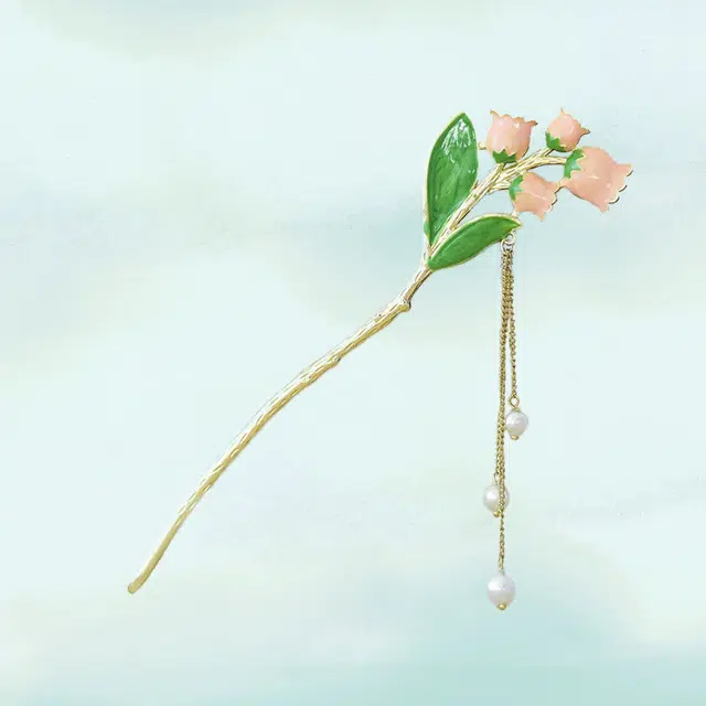 华髻 新中式芙蓉 高级感金属花朵流苏气质百搭 发簪 女款