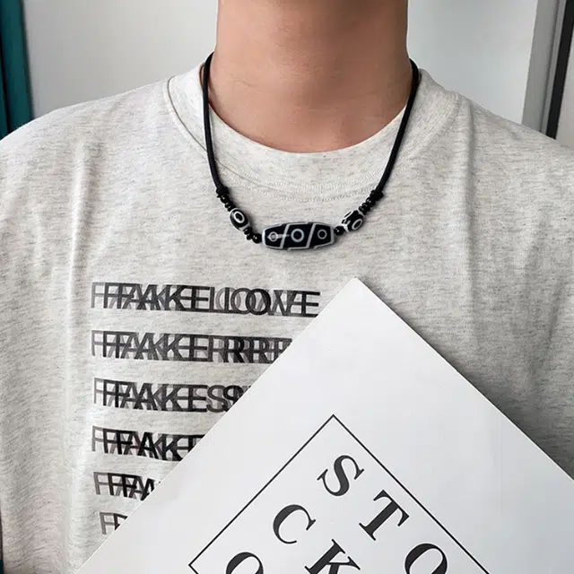 华髻 中式转运珠天珠藏式九眼串珠简约高级感民族风小众设计可调节 塑料 树脂 项链 男女同款情侣款