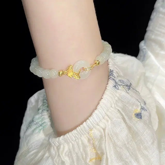华髻 新中式复古精致吉祥如意转运 小众设计高级感森系小清新优雅 玉髓 手链 男女同款情侣款