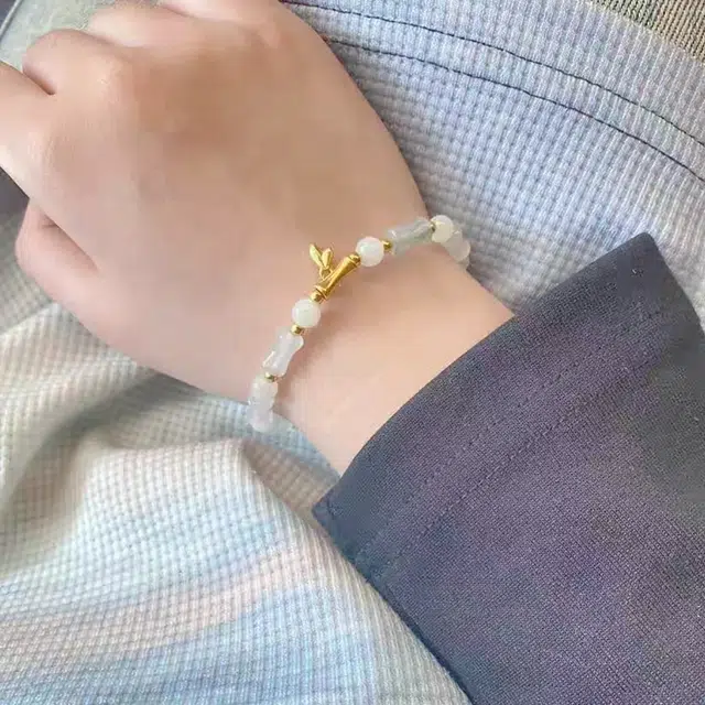 【赠手机贴】 华髻 有你竹够 新中式国风浪漫小清新天灭轻奢精致古典温柔转运 玉髓 手串 男女同款情侣款