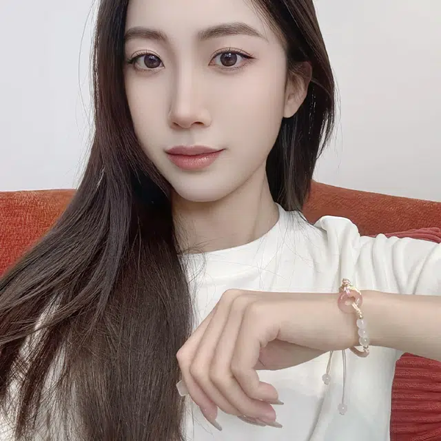 【赠手机贴】 华髻 年年平安 桃花运小圆满 新中式小众设计轻奢手工简约时尚百搭 玉髓 玉石手链 男女同款情侣款