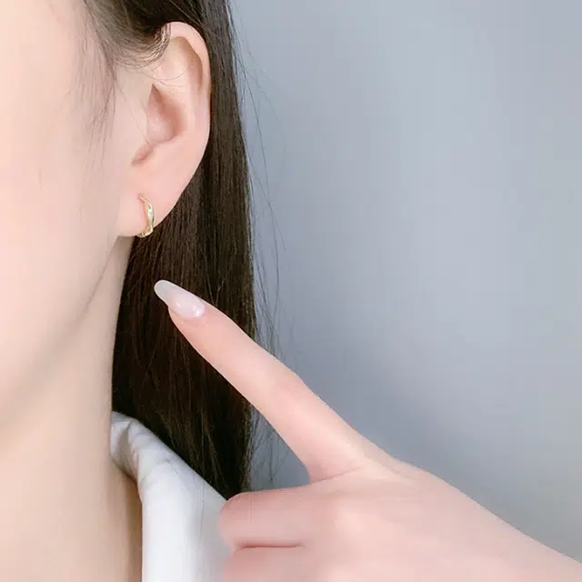 华髻 简约波浪麻花气质轻奢复古 合金 耳环 男女同款情侣款