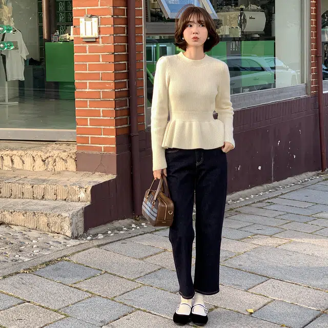 法儿家 铃兰毛衣韩系小个子通勤内搭毛衣针织衫 女款
