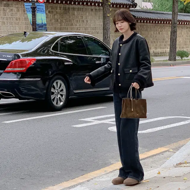 法儿家 弯月丹宁秋冬韩系通勤慵懒高腰直筒休闲牛仔裤 男女同款 蓝色