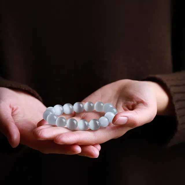 梨云暮雪 新中式纯净气质时尚氛围感 琉璃 玉石手串 男女同款情侣款