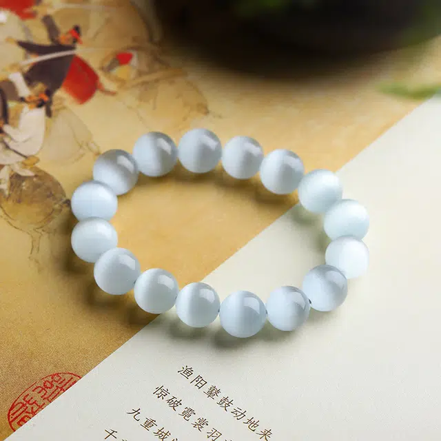 梨云暮雪 新中式纯净气质时尚氛围感 琉璃 玉石手串 男女同款情侣款