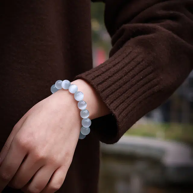 梨云暮雪 新中式纯净气质时尚氛围感 琉璃 玉石手串 男女同款情侣款