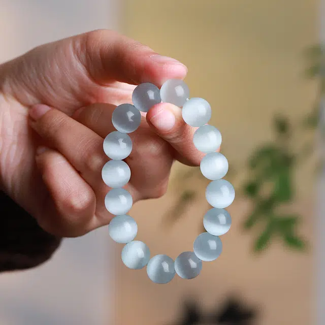 梨云暮雪 新中式纯净气质时尚氛围感 琉璃 玉石手串 男女同款情侣款
