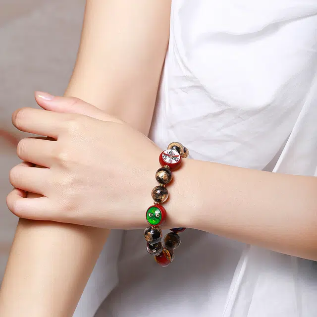 梨云暮雪 五路财神 无色香灰 考严考试考公上岸 民族风转运 招财纳福 本命年 多宝财神 发财 赚钱 琉璃 手串 男女同款情侣款