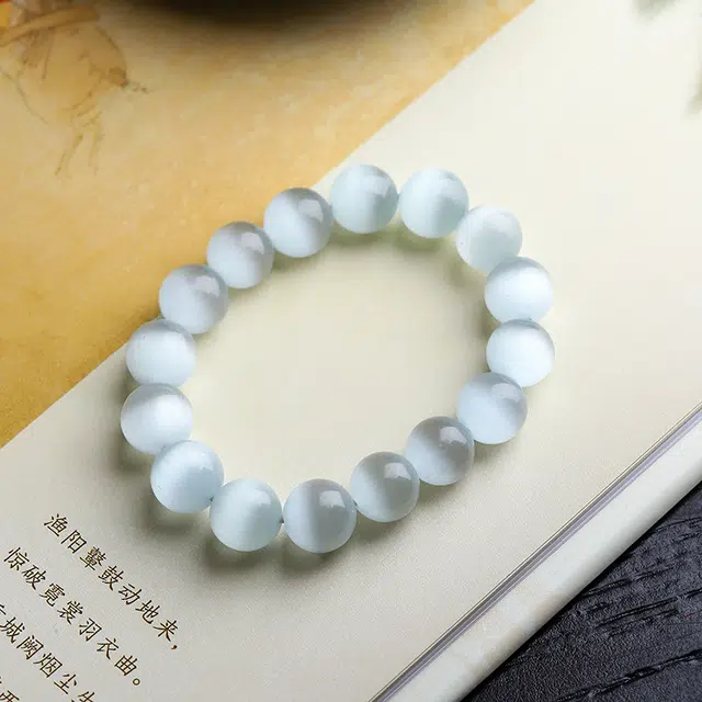 梨云暮雪 新中式纯净气质时尚氛围感 琉璃 玉石手串 男女同款情侣款