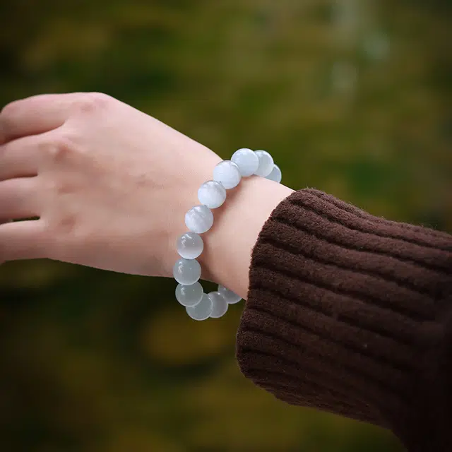 梨云暮雪 新中式纯净气质时尚氛围感 琉璃 玉石手串 男女同款情侣款