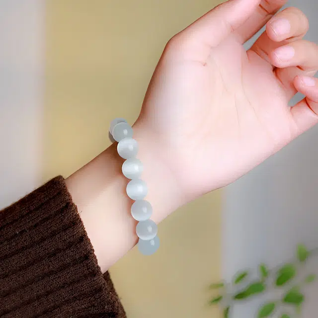 梨云暮雪 新中式纯净气质时尚氛围感 琉璃 玉石手串 男女同款情侣款