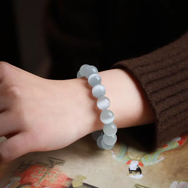 梨云暮雪 新中式纯净气质时尚氛围感 琉璃 玉石手串 男女同款情侣款